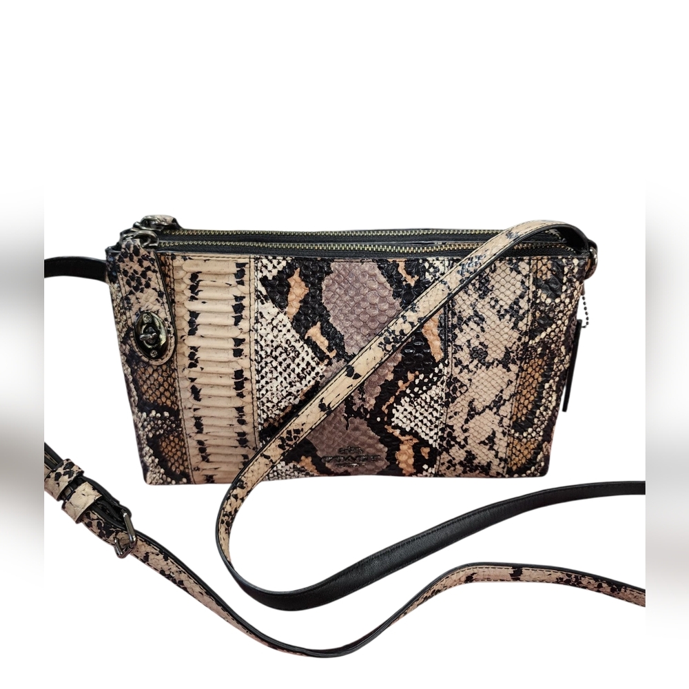 COACH Crosby Pieced Exotic Python Embossed Leather Crossbody Bag 37172 NWT